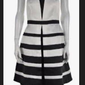 Max & Cleo Strapless Black & White Cocktail Dress